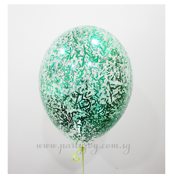 Green Glitters Helium Latex Balloon